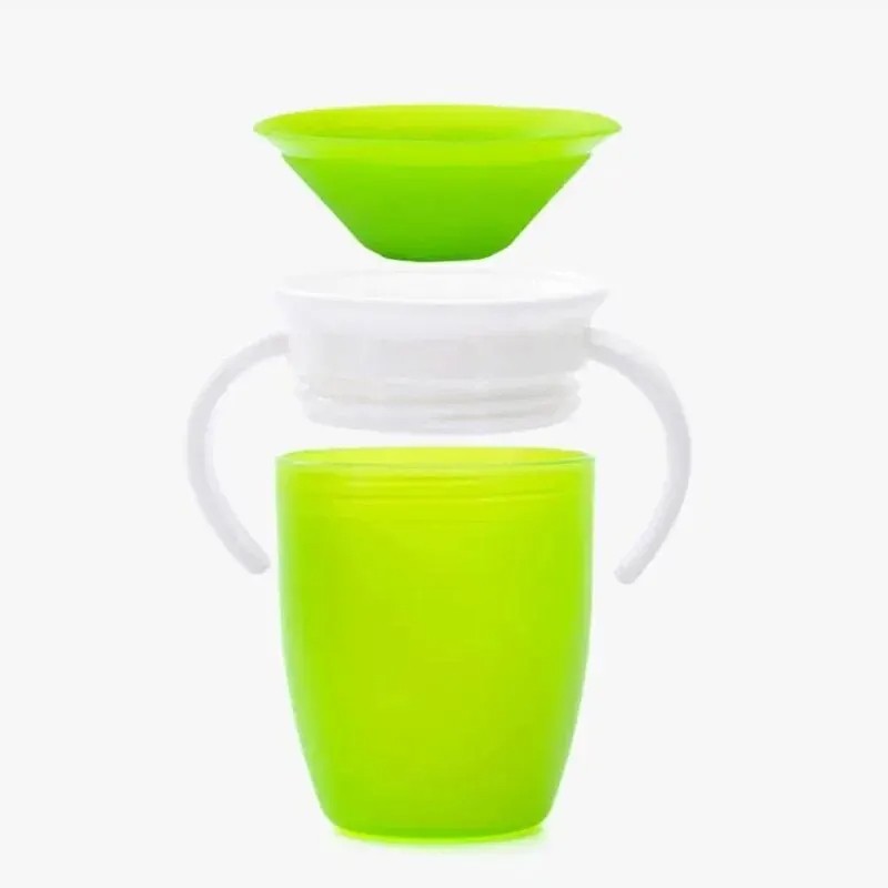 Baby Learning Drinking Cup with Double Handle and Flip Lid