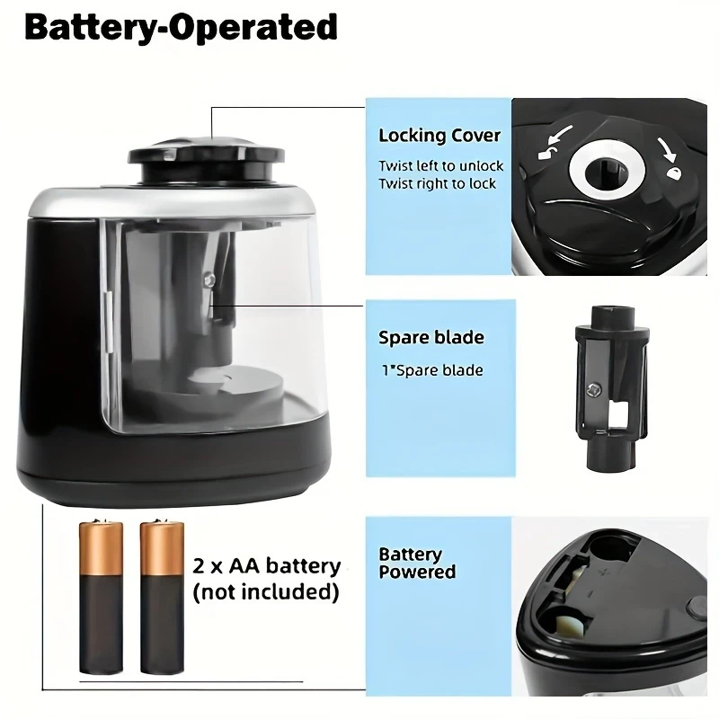 Automatic Electric Pencil Sharpener with Auto-Stop