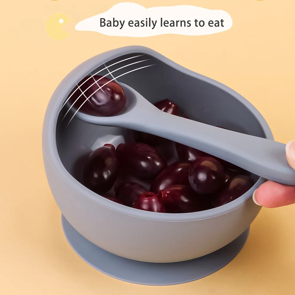 2PC Silicone Sucker Bowl Feeding Tableware