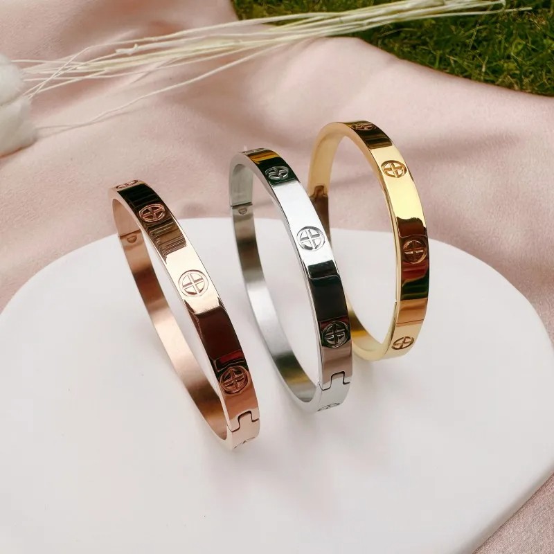 Stainless Steel Cross Design Bracelet for Women
