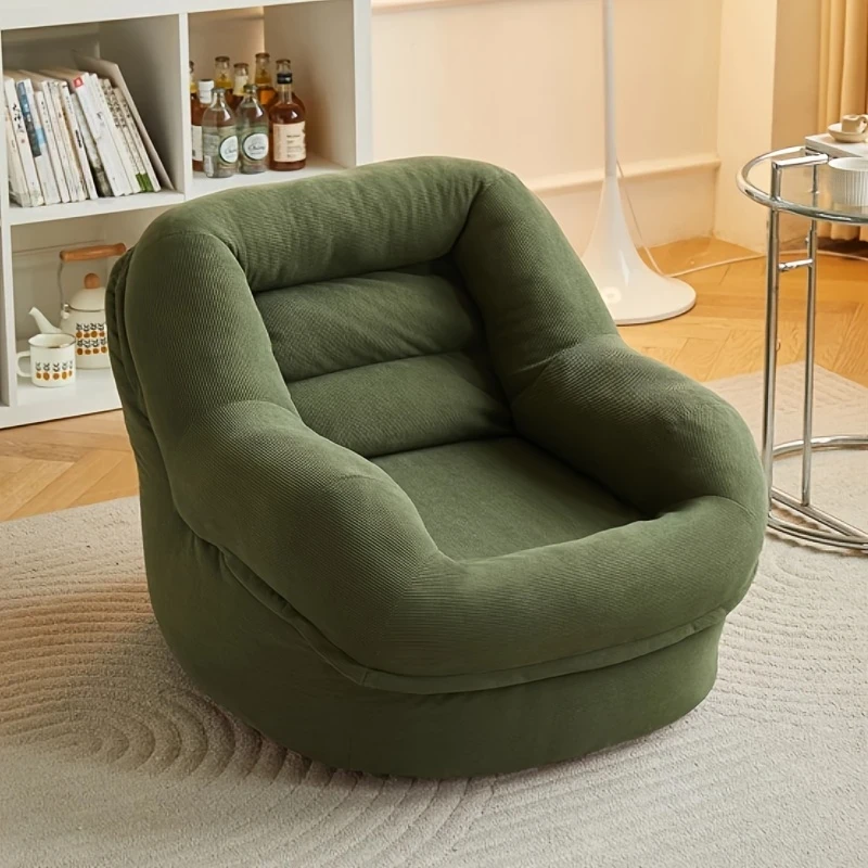 Cozy Green Bean Bag Chair  Convertible Backrest Sofa for Ultimate Comfort