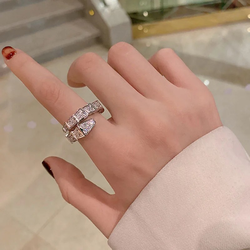 Trendy Snake Bone Shape Open Rings for Women