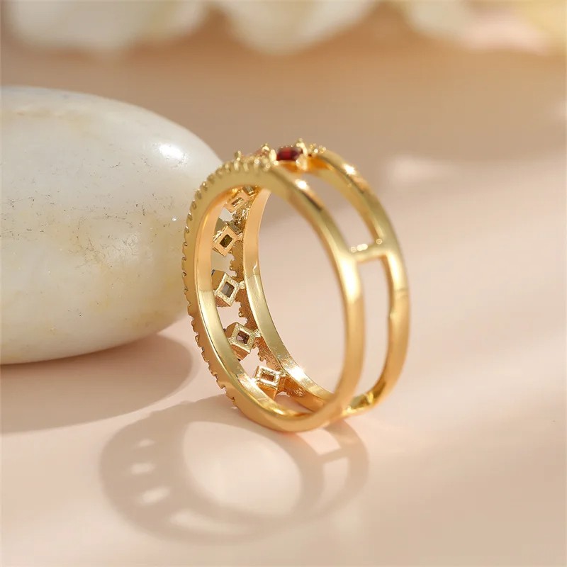 Dainty Square Zircon Engagement Ring
