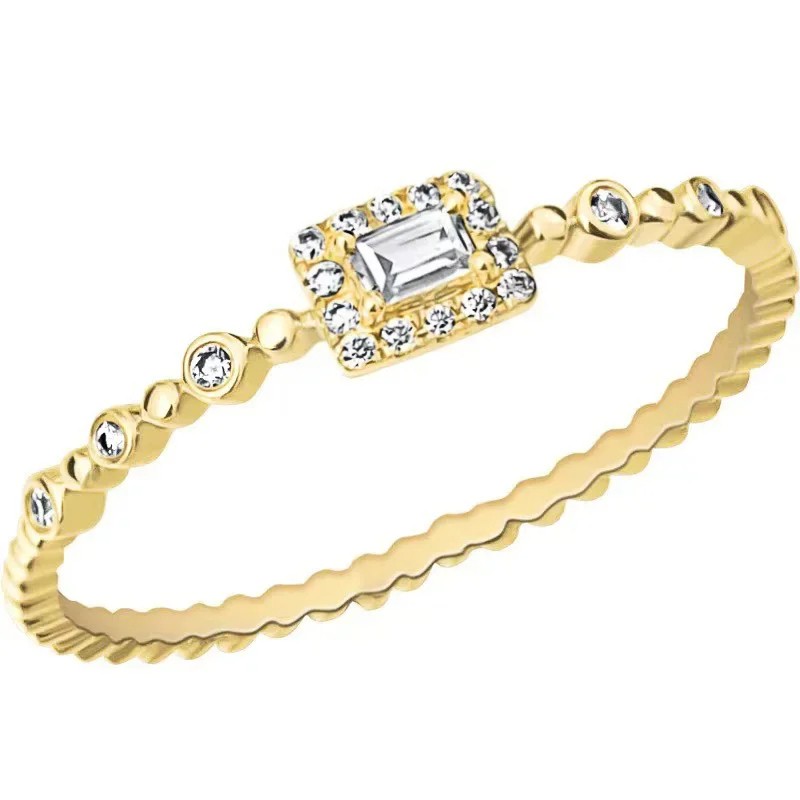 Huitan Dainty Shiny Rectangle Rings