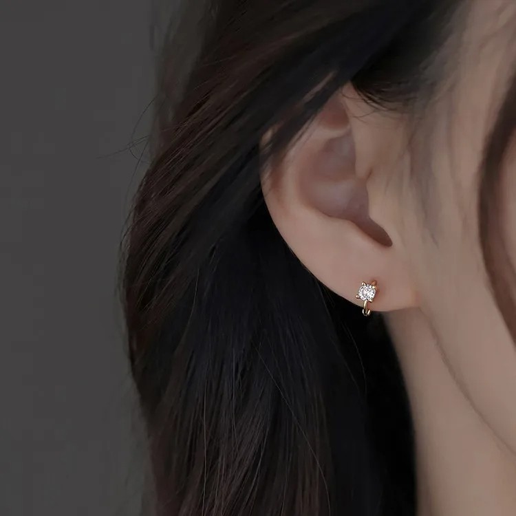 Small Crystal Stud Earrings for Women