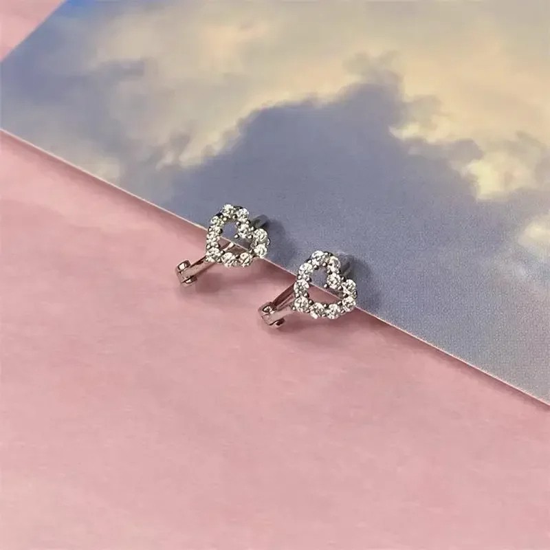 Cute Heart Ear Buckle Earrings for Women