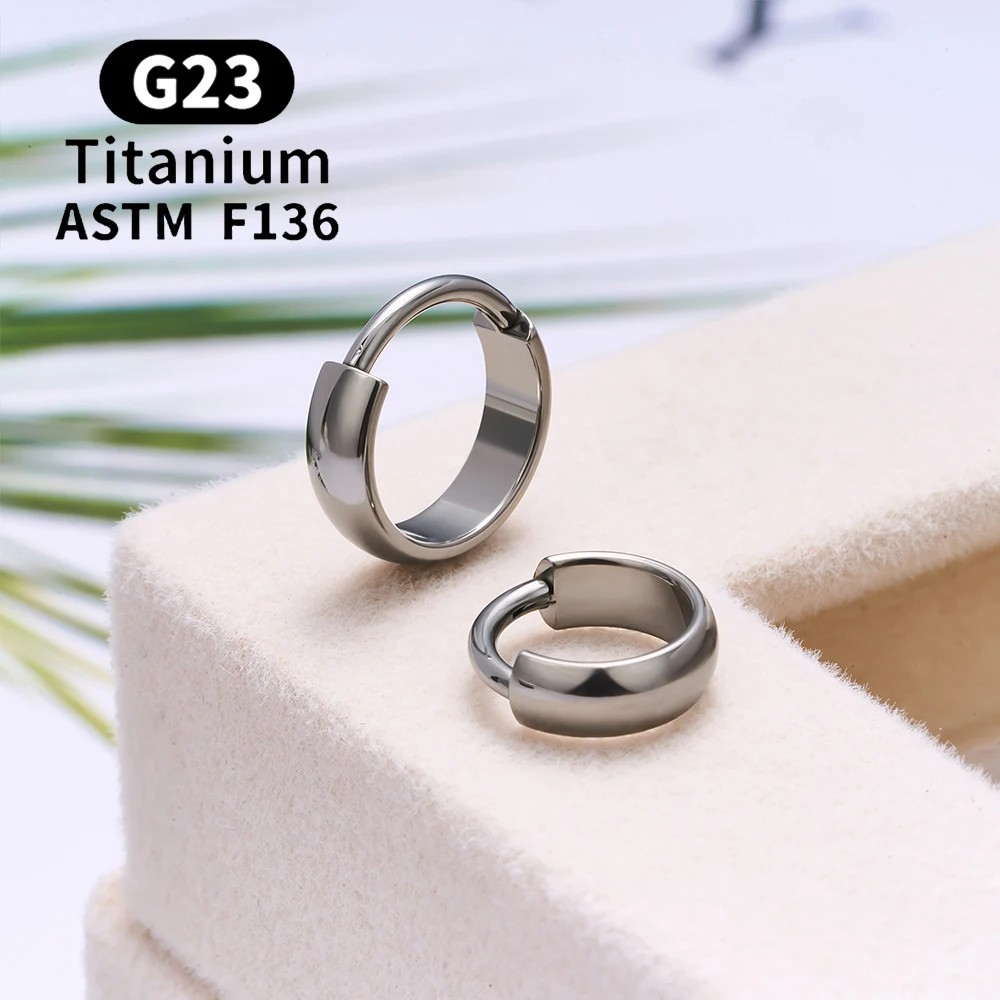 ASTM F136 G23 Titanium Piercing Round Earring Hoops