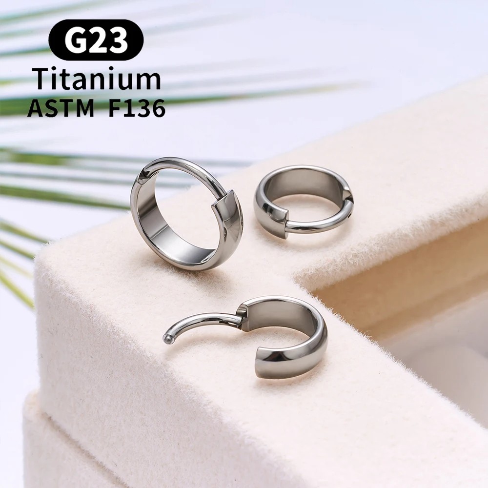 ASTM F136 G23 Titanium Piercing Round Earring Hoops