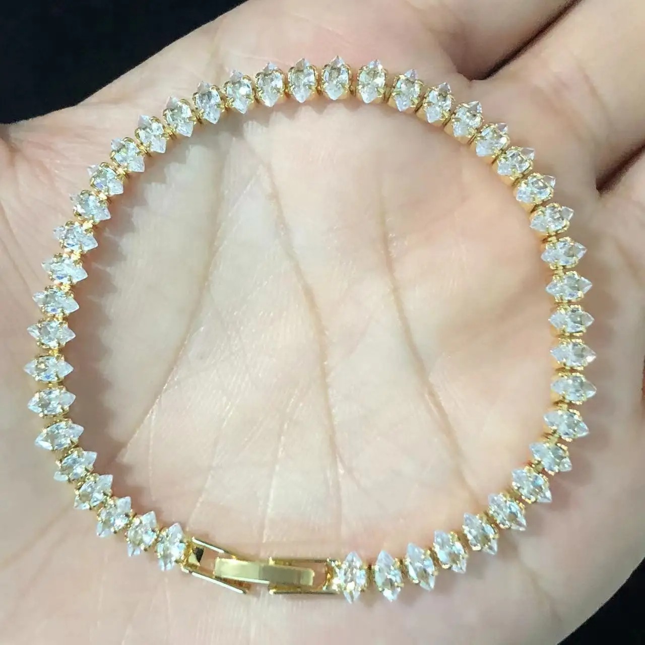 Luxury Roman Crystal Geometric Chain Bracelets