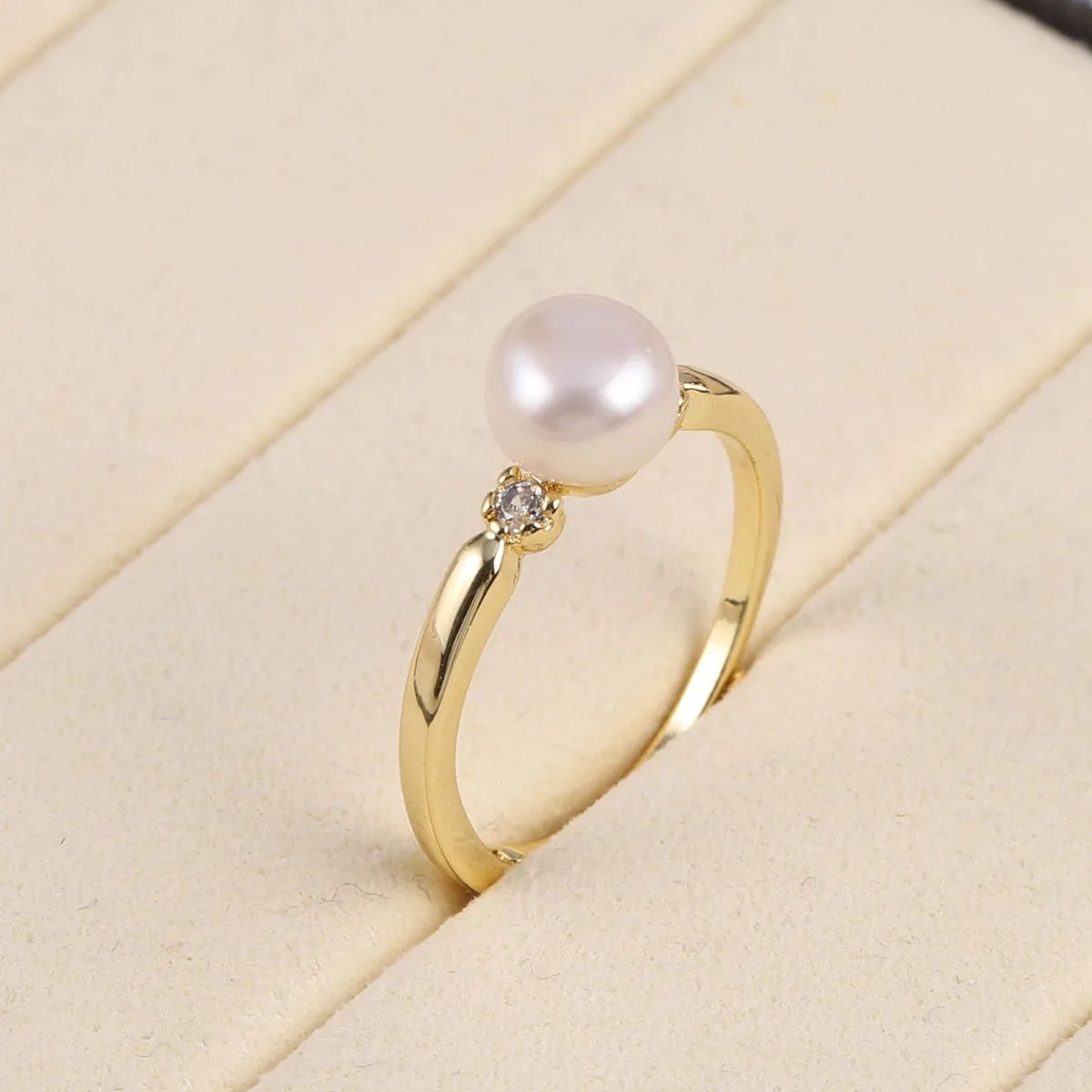 Natural Freshwater Pearl Rings for Women
