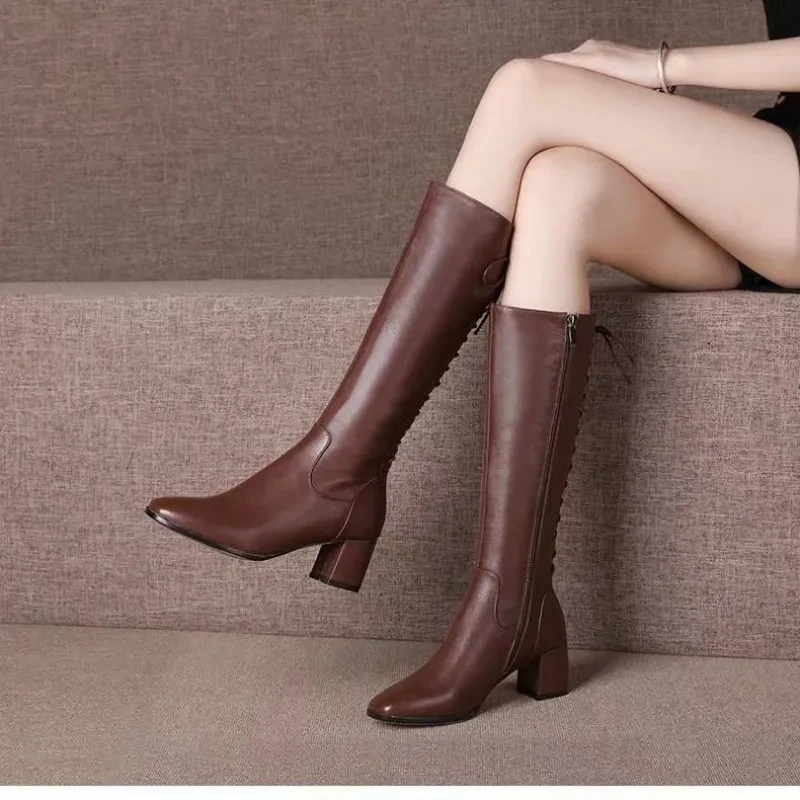Knee High Lace-Up Boots