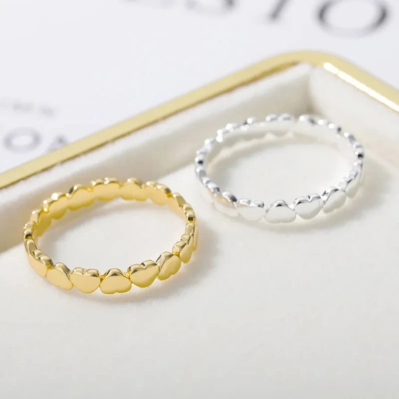 Stainless Steel Heart Rings for Women