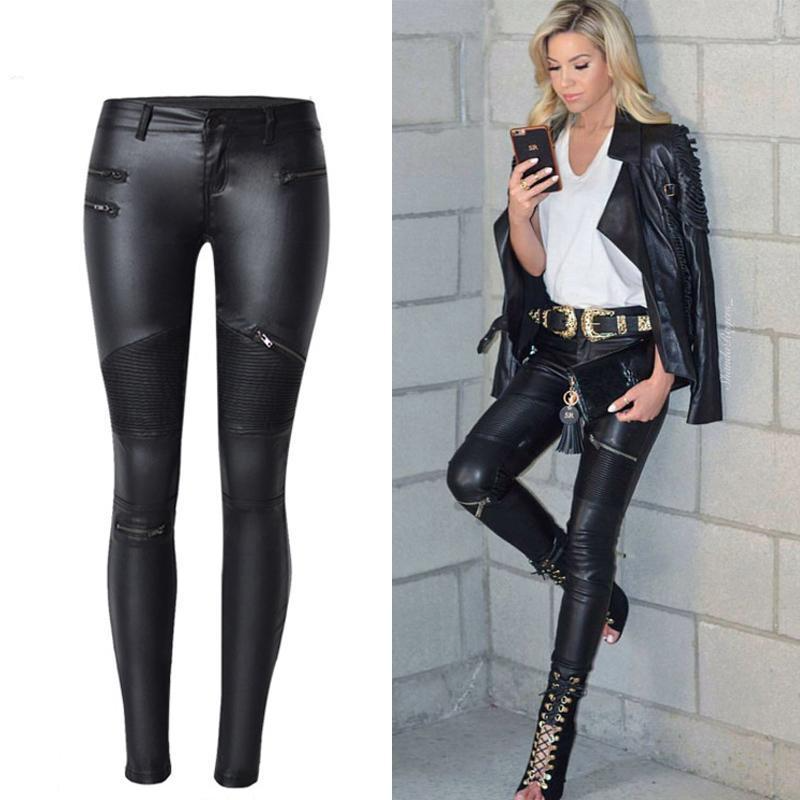 High-Waisted Leather Leggings