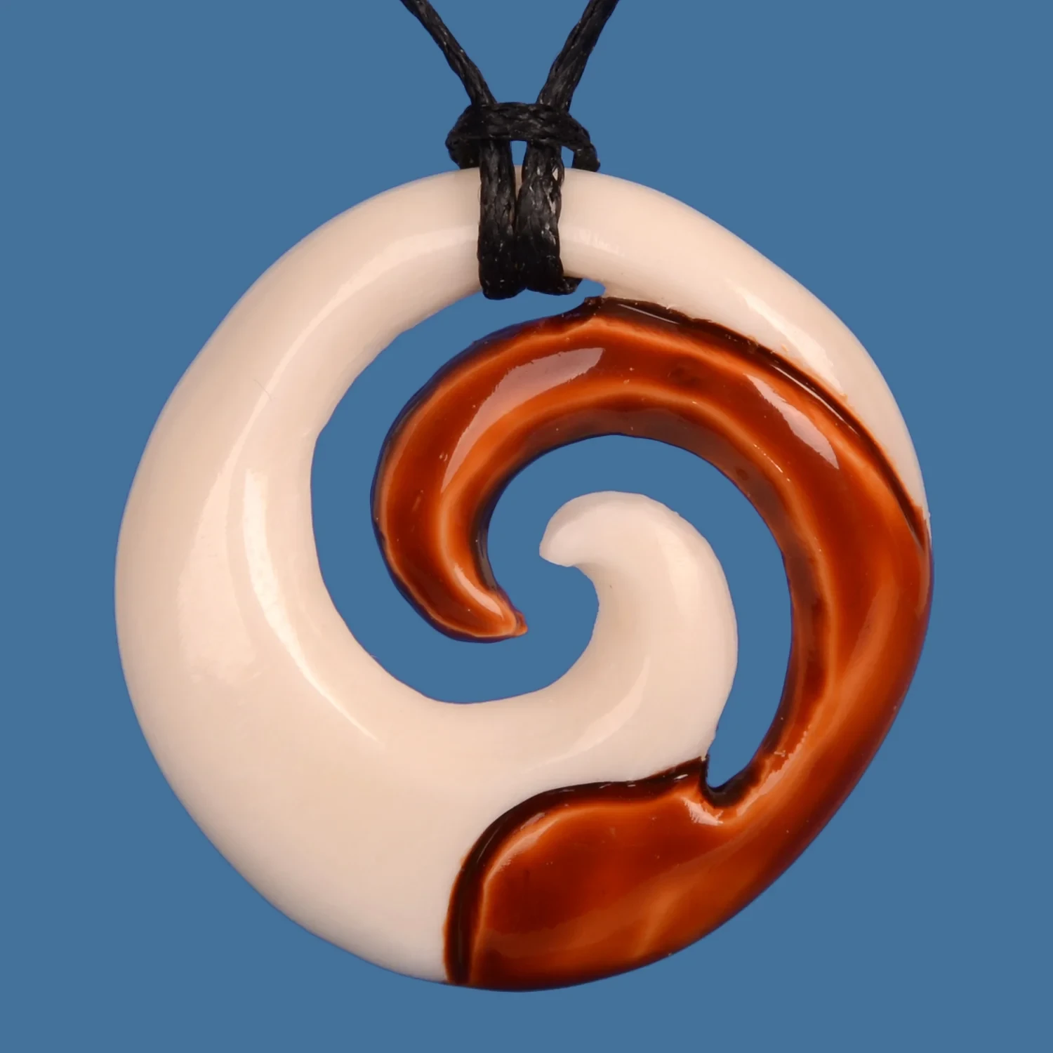 Bone Koru Stained Pendant