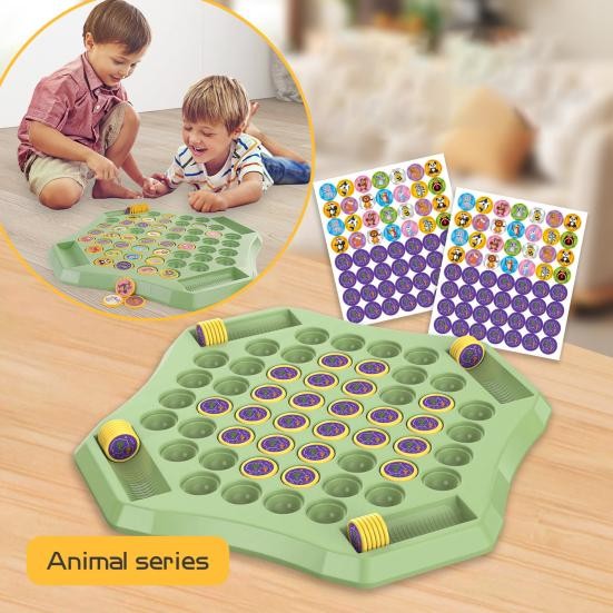 Kids Memory Reversi Chess Game 2 To 4 Players Animal Fruit Flipping Chess Matching Game Focus Training Toddlers Educational Memory Challenge Toy