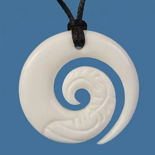 Bone Etched Koru Pendant