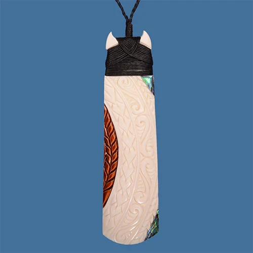 Bone Toki with Paua and Stain