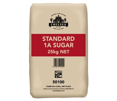 SUGAR STANDARD 1A WHITE PLAIN 25KG (CHELSEA 50100)