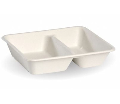 BASES T/AWAY 2COMPT 24x18x5CM WHITE 500s (BIOPAK)