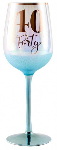 40TH GLITTERATI WINE GLASS 430ML