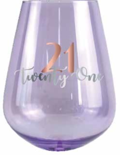 21ST BIRTHDAY COLOURED STEMLESS