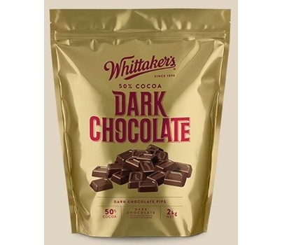 CHOCOLATE DARK ( 50%) COCA PIPS 2KG (WHITTAKERS)
