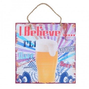 MAN CAVE I BELIEVE PLAQUE 20CM