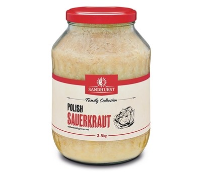 SAUERKRAUT WHITE CABBAGE 2.5KG (SANDHURST SK2.5)