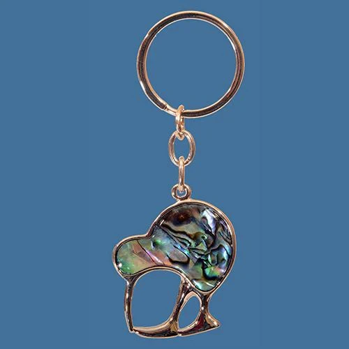Paua Kiwi Bird Keyring