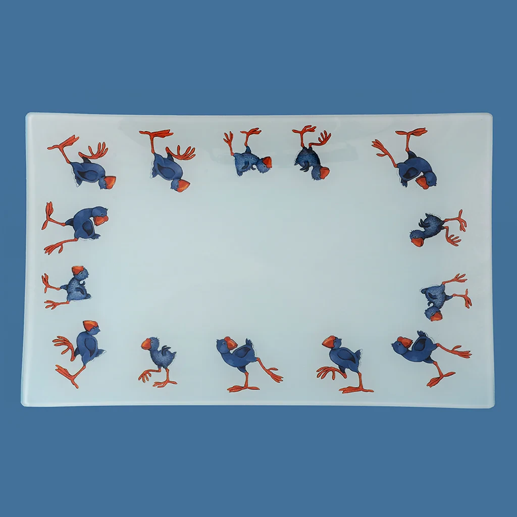Glass Pukeko Platter