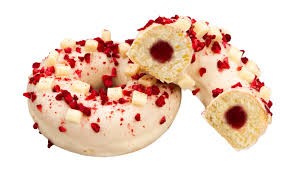 DONUT RASP WHITE CHOC 160GM 8s (ORIGINAL BREAD) [FZN]