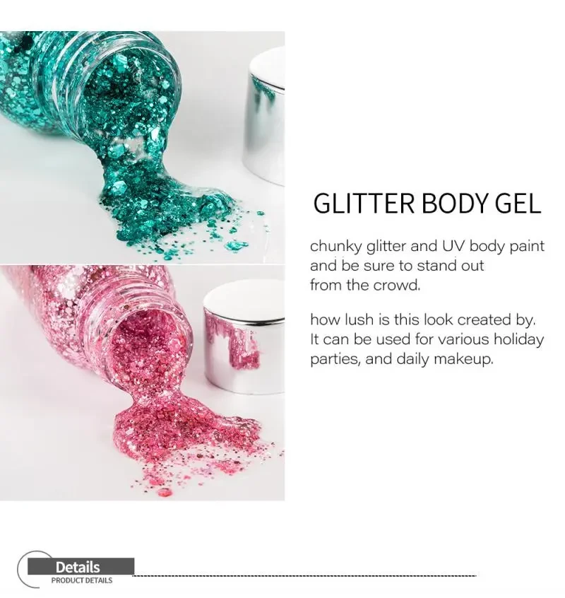 Hair and Body Glitter Gel