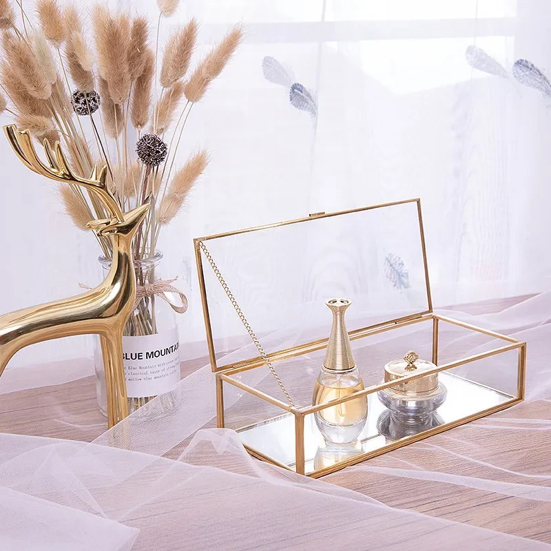 Glass Jewelry Box With Drawers