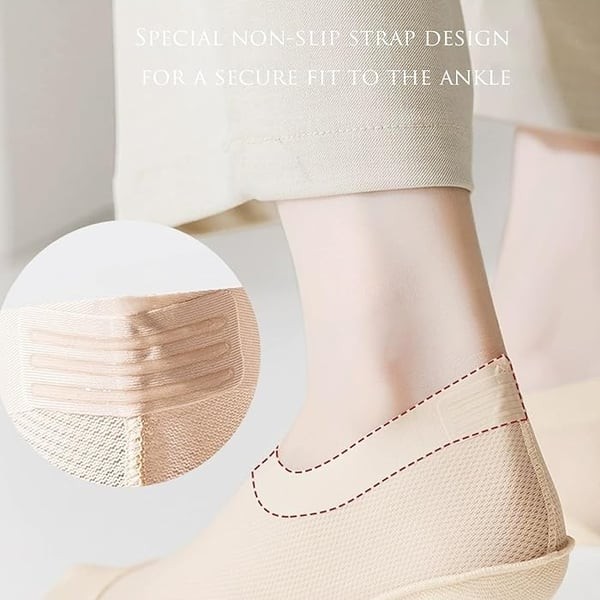 Ultra Thin Liner Socks Non Slip ComBed Cotton No Show Socks 3 packs