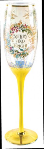 **MERRY AND BRIGHT CHAMPAGNE GLASS