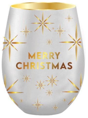 MERRY CHRISTMAS CHROME STEMLESS