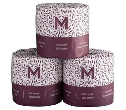 TOILET TISSUE ROLL LUXURY 250 SHEETS 3PLY 48s (MATTHEWS )