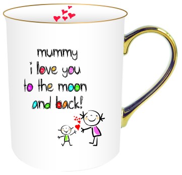 MUMMY CRAYON MUG WITH GOLD HANDLE 360ML