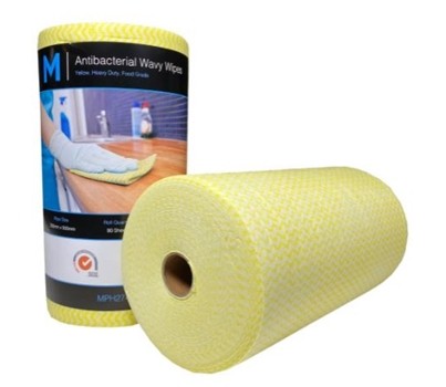 WIPES ON ROLL WAVE GRAIN 300MM YELLOW 90s(MATTHEWS MPH27400)