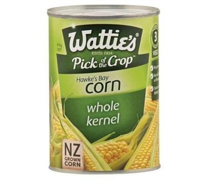 CORN WHOLE KERNELS 425GM/410GM (WATTIES 12921)