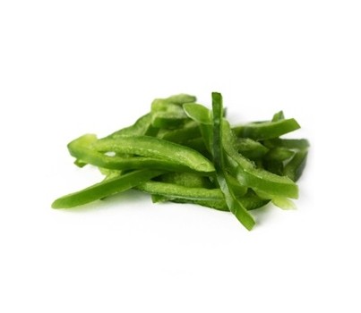 CAPSICUM GREEN SLICED 5-8MM (1KG) - [PREPVG]