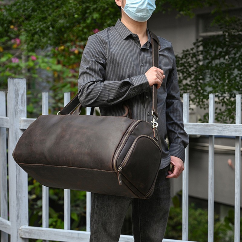 leather duffle bag