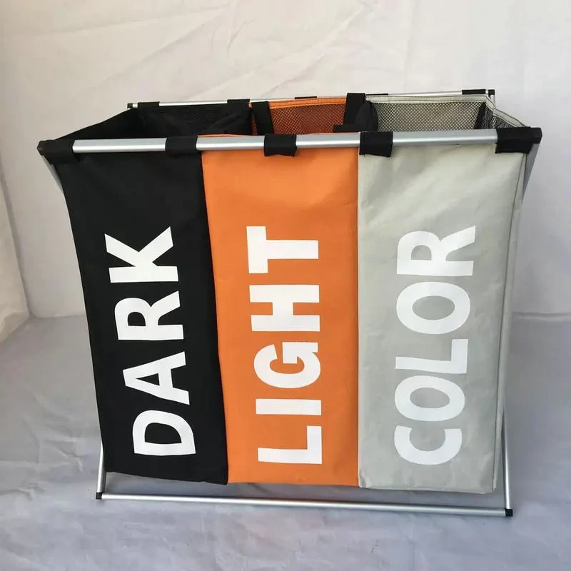 Three-compartment Oxford Cloth Three-color Dirty Laundry Basket