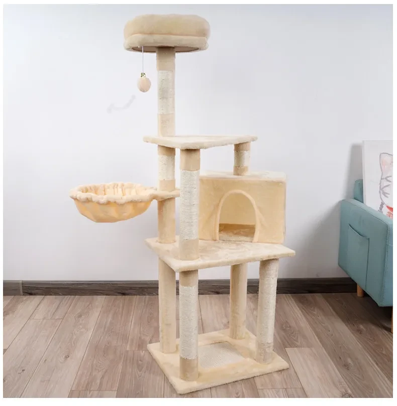 Multi-layer Jumping Platform Wooden Cat Toy Chamfer