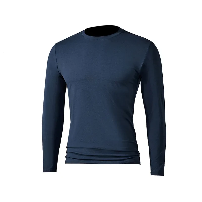 Modal Long Sleeve Men's Multi-coloured Business Bottom Shirt