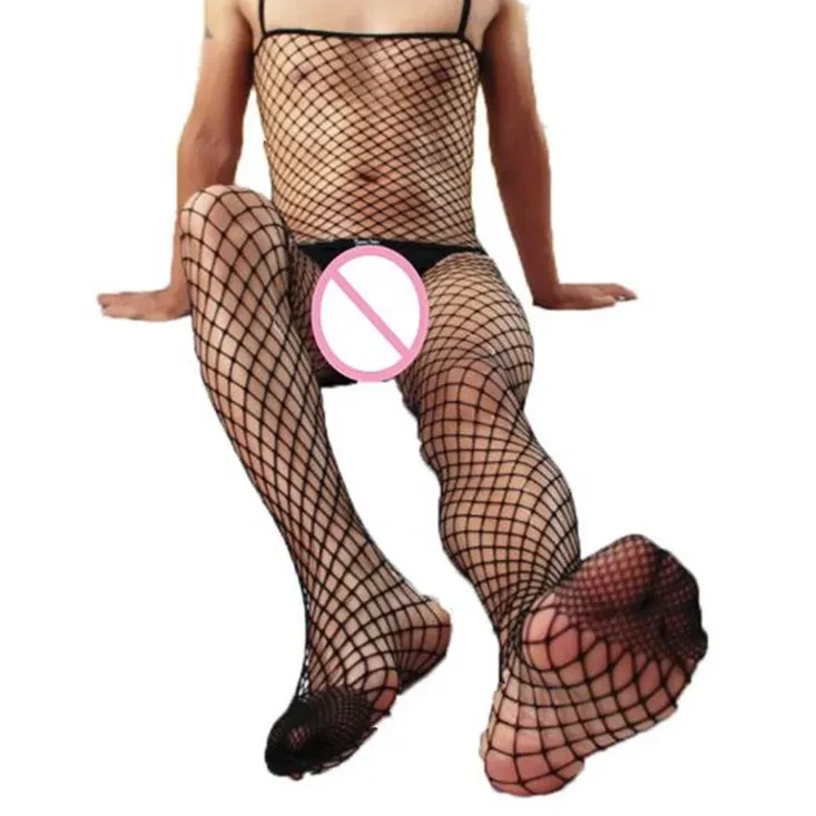 Men's One Piece Sling Front And Back Hollow Stockings