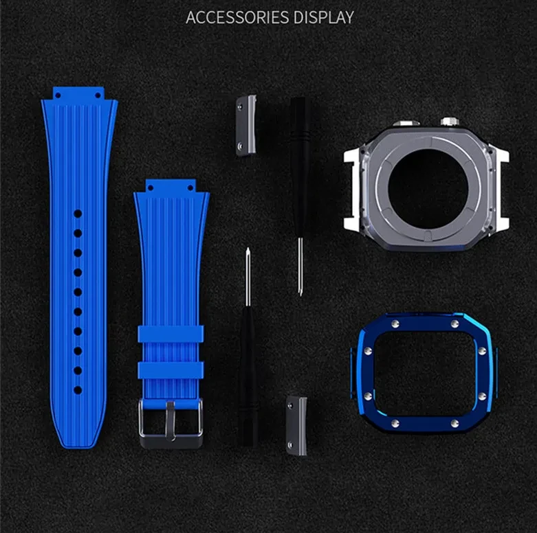 Smart Watch Stainless Steel Case Silicone Strap All In One