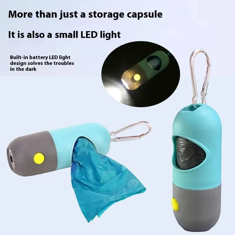 LED Light Pet Waste Bag Dispenser for Dogs & Cats