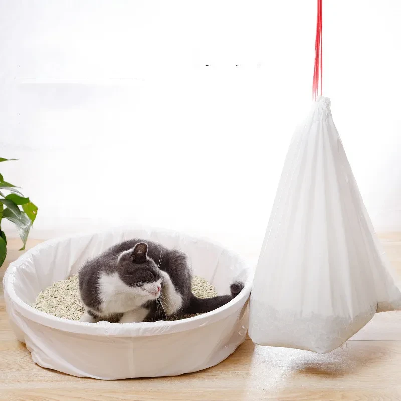 Thick Drawstring Cat Litter Box Garbage Ba