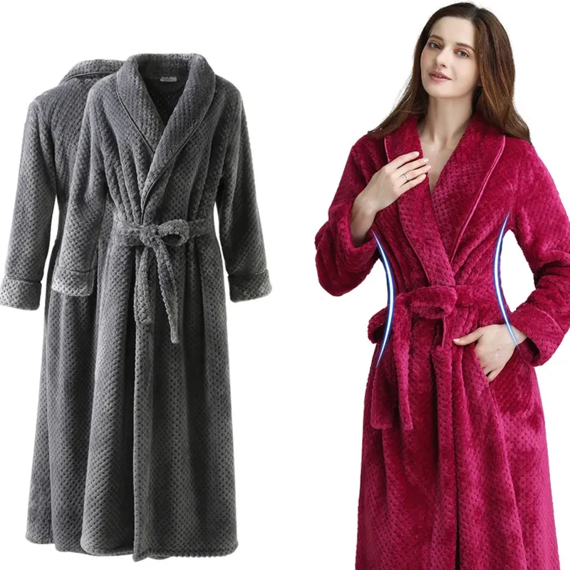 Thick waist velvet bathrobe
